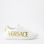Sneaker Baskets à logo Greca Versace Weiß Homme