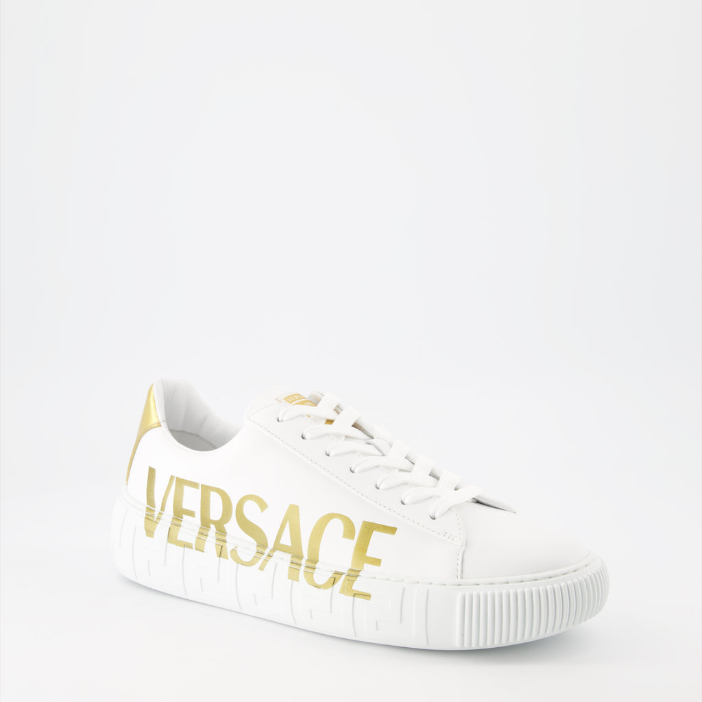 Sneaker Baskets à logo Greca Versace Weiß Homme