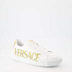 Sneaker Baskets à logo Greca Versace Weiß Homme
