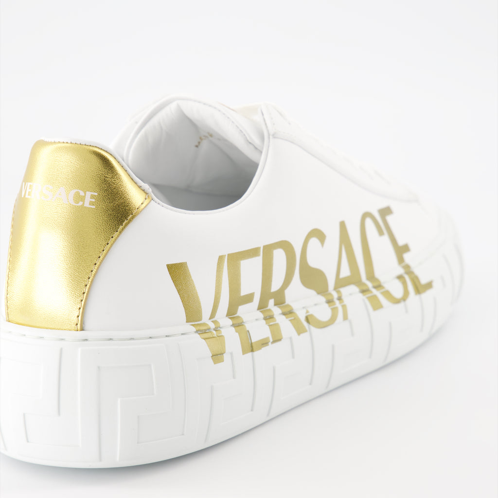 Sneaker Baskets à logo Greca Versace Weiß Homme