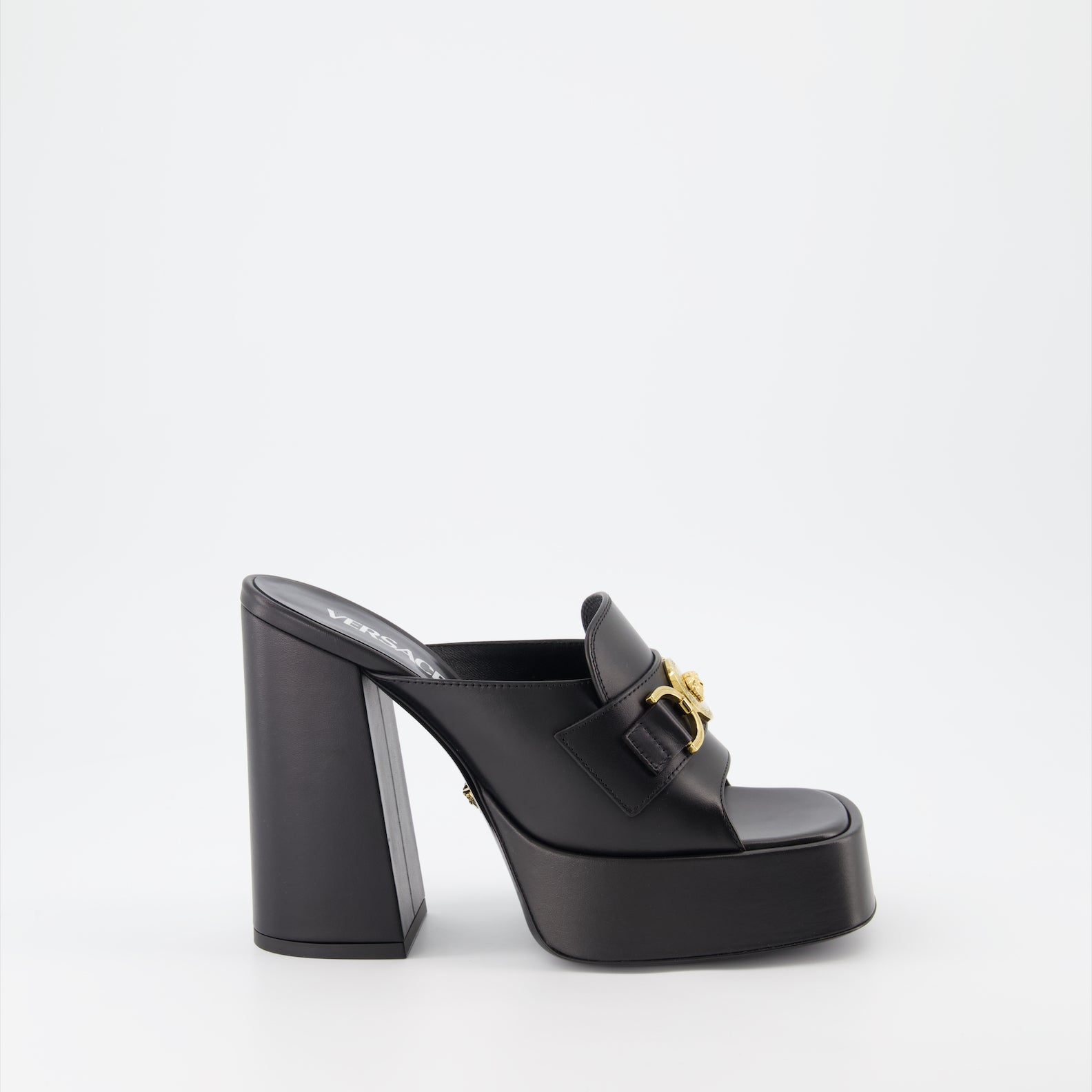 Chaussures ouvertes Mules à plateforme Medusa 95' Versace Noir Femme