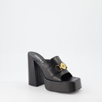 Chaussures ouvertes Mules à plateforme Medusa 95' Versace Noir Femme