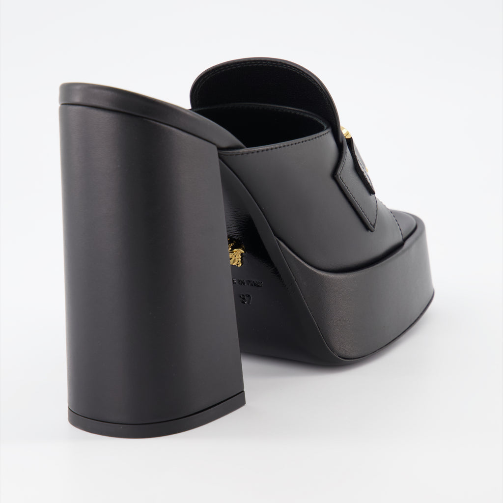 Chaussures ouvertes Mules à plateforme Medusa 95' Versace Noir Femme