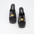 Chaussures ouvertes Mules à plateforme Medusa 95' Versace Noir Femme