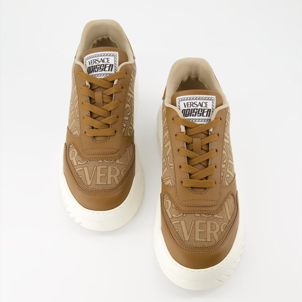 Baskets Baskets Odissea Versace Allover Versace Marron Homme