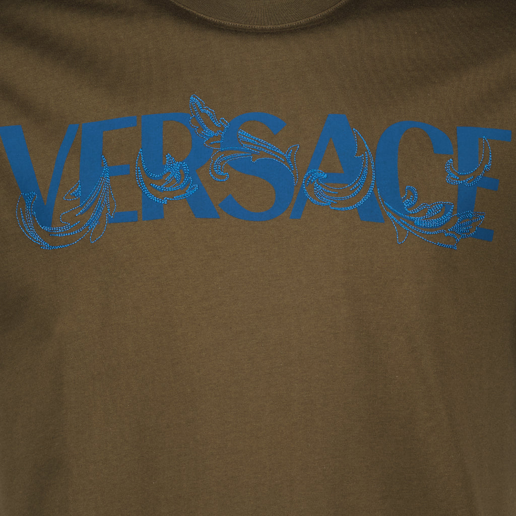 T-Shirts T-shirt à logo Versace Khaki Homme