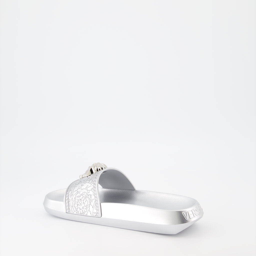 Sapatos abertos Claquettes La Medusa Versace Prata Femme