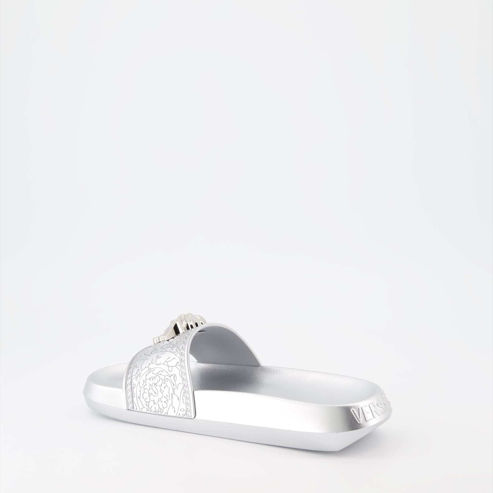 Sapatos abertos Claquettes La Medusa Versace Prata Femme