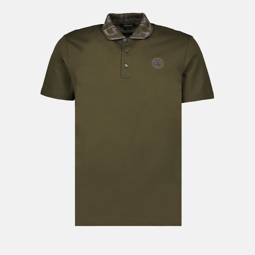 Polos Polo à manches courtes Greca Versace Verde Homme