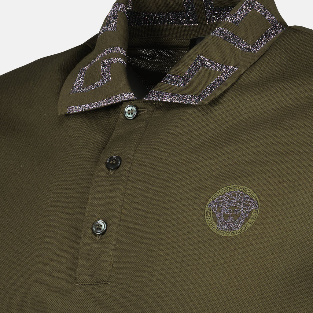 Polos Polo à manches courtes Greca Versace Verde Homme