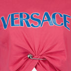 T-Shirts T-shirt à logo Safety Pin Versace Rosa Femme
