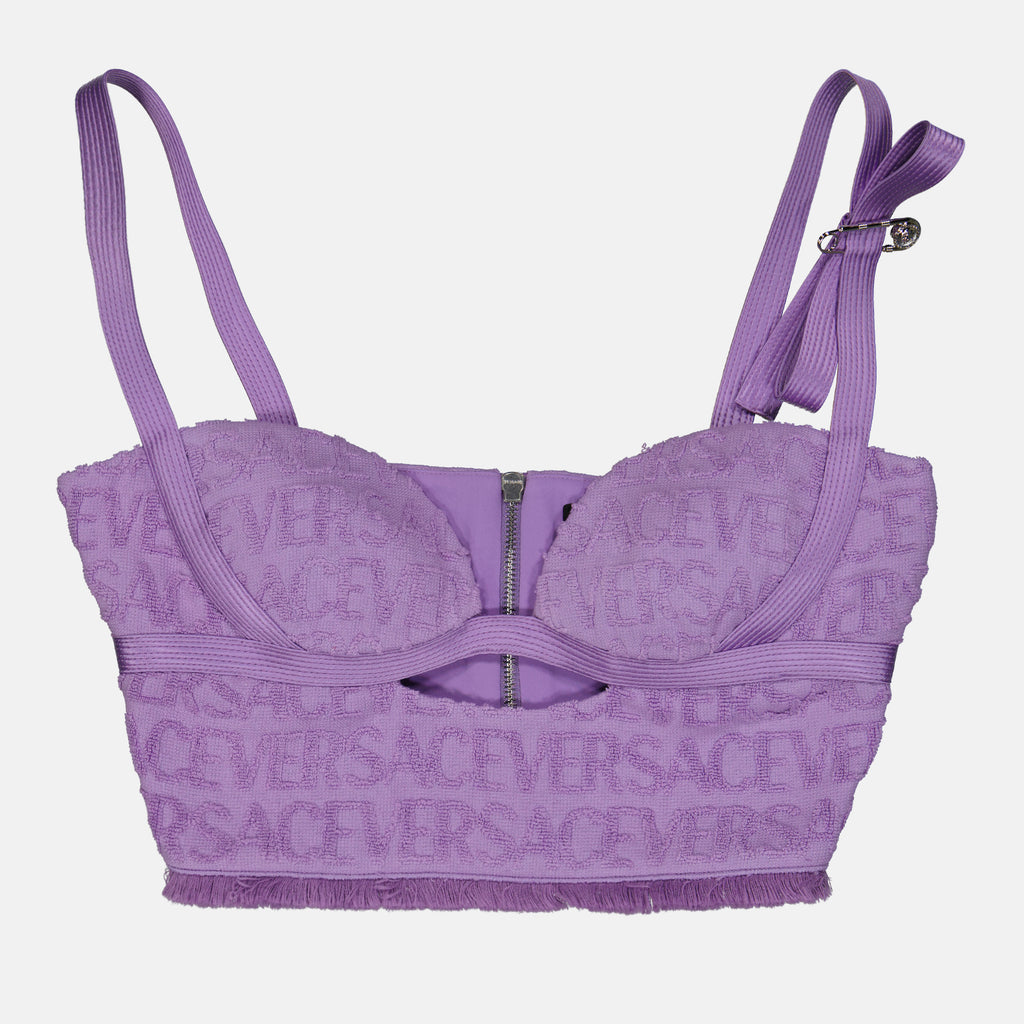 Tops Haut bustier en éponge Versace Allover Versace Violet Femme