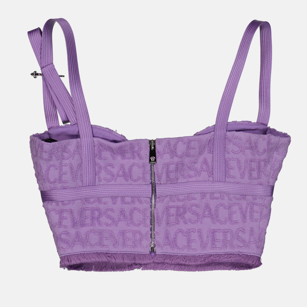 Tops Haut bustier en éponge Versace Allover Versace Violet Femme