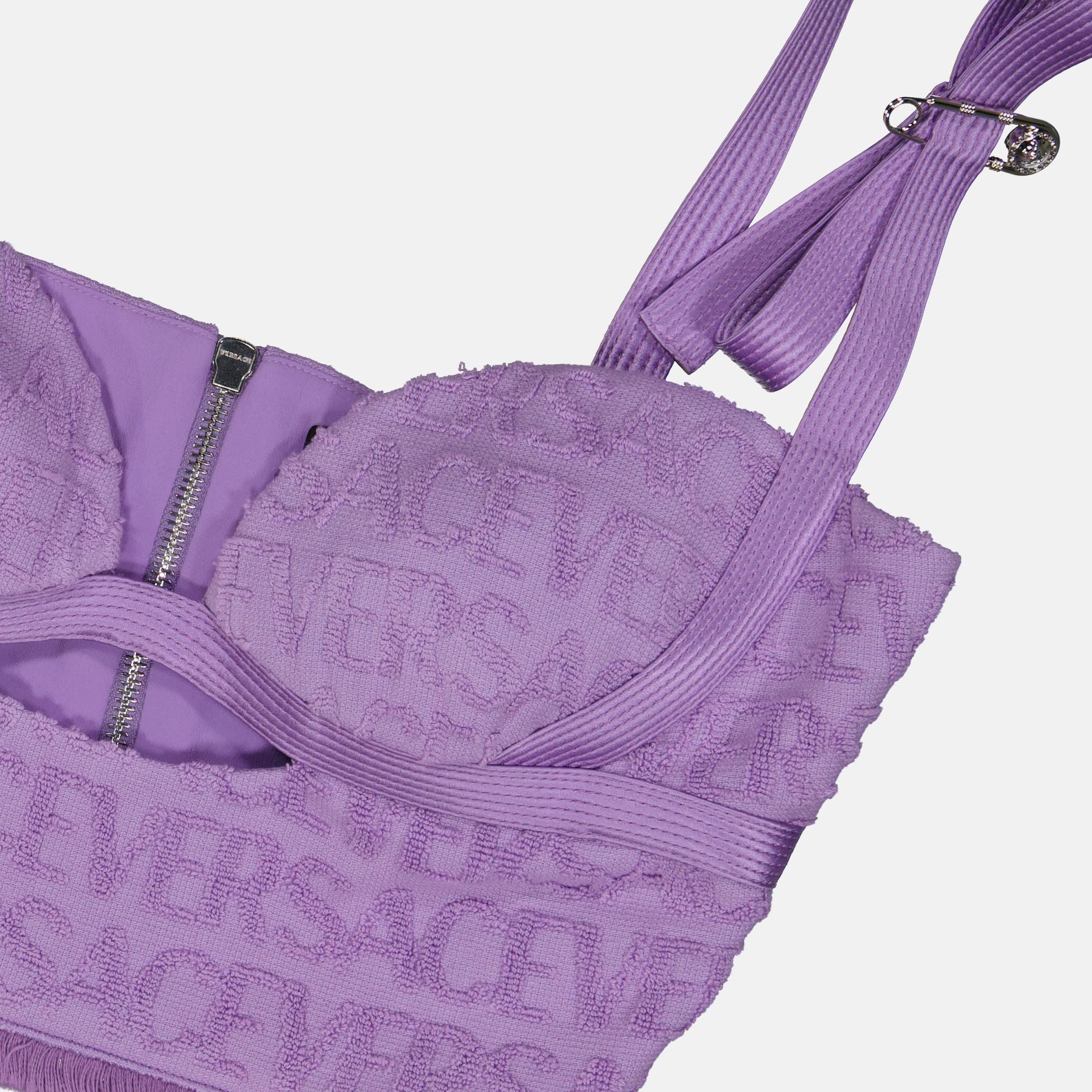 Tops Haut bustier en éponge Versace Allover Versace Violet Femme