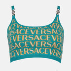 Tops Crop top Versace Allover en maille Versace Azul Femme