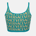 Tops Crop top Versace Allover en maille Versace Azul Femme