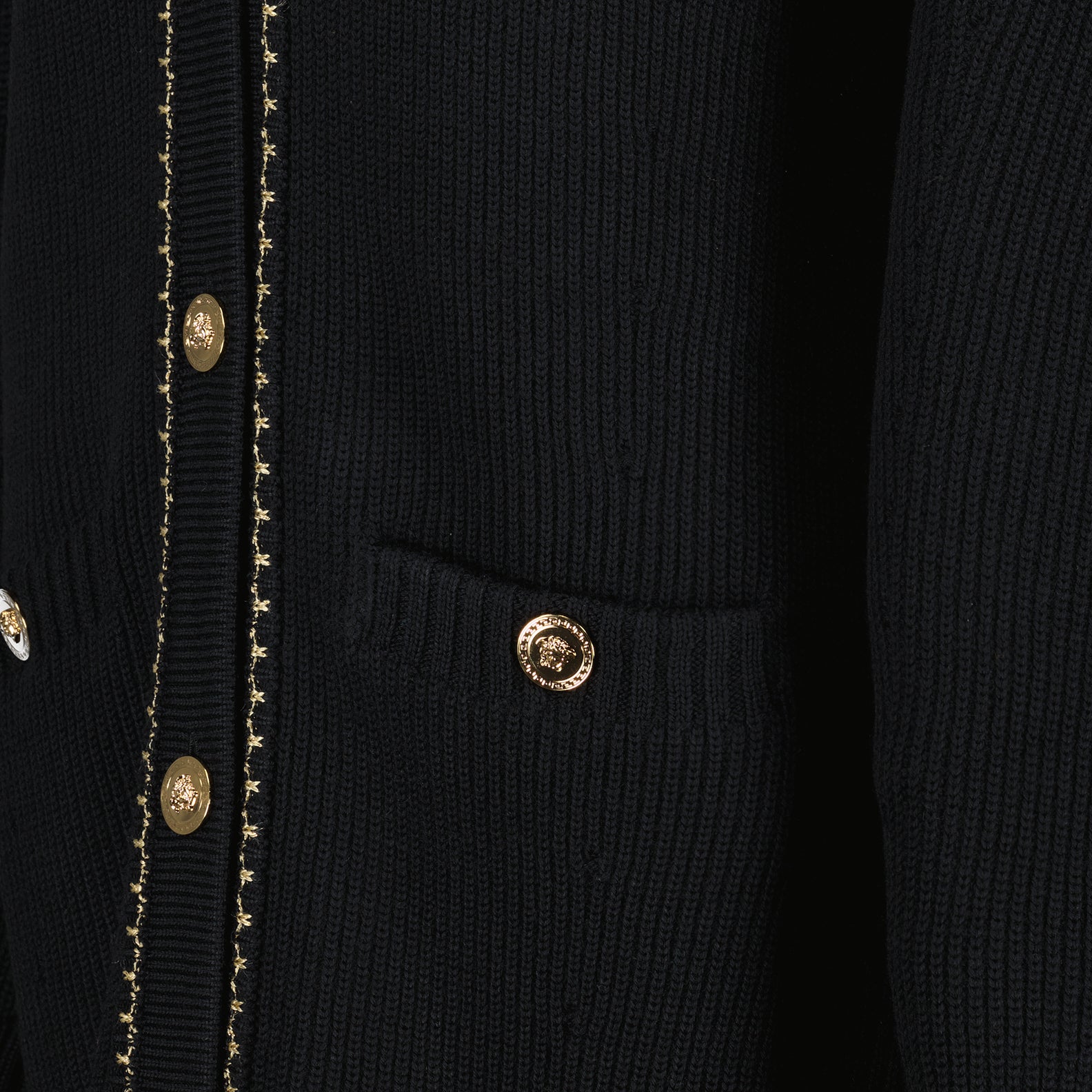 Maille Cardigan long Medusa Versace Noir Femme