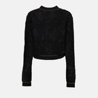 Maille Cardigan Medusa en tweed Versace Noir Femme