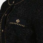 Maille Cardigan Medusa en tweed Versace Noir Femme