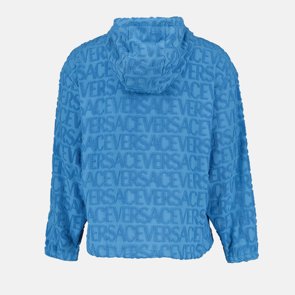 Felpe Sweatshirt Versace Allover en éponge Versace Blu Homme