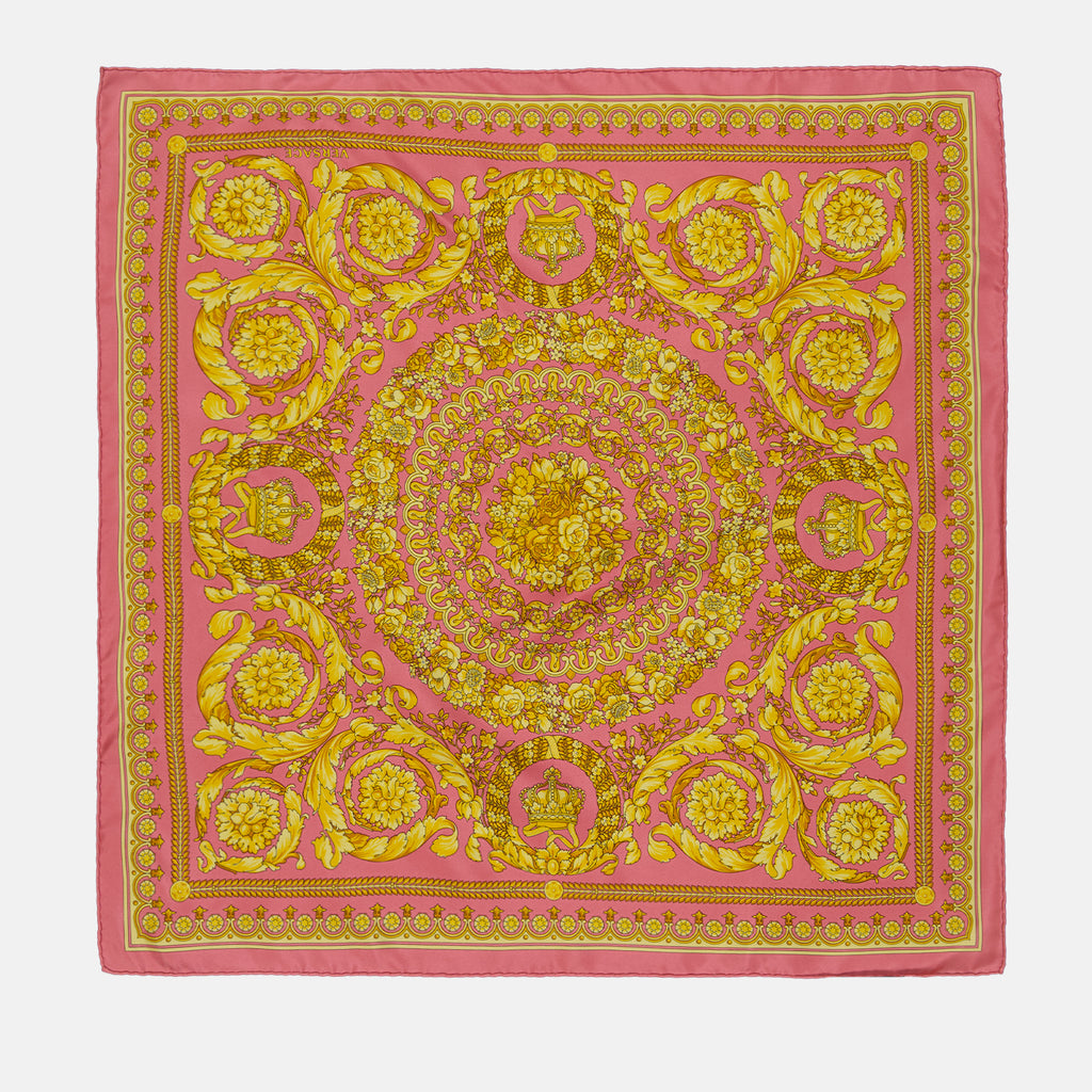 Écharpes, foulards et gants Carré de soie Barocco Versace Rose Femme