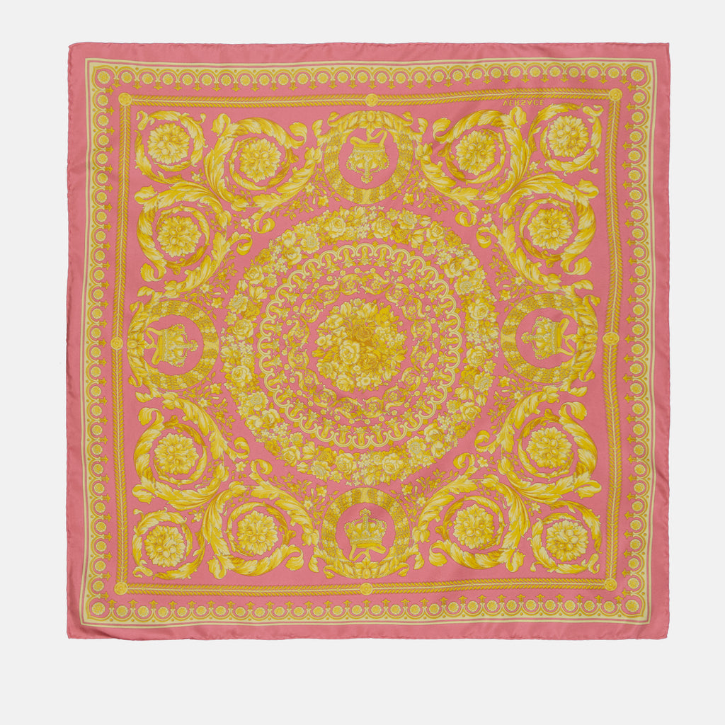Écharpes, foulards et gants Carré de soie Barocco Versace Rose Femme