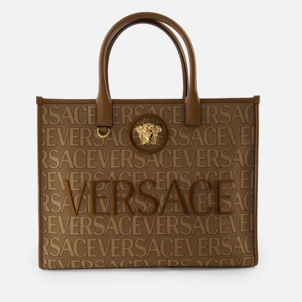 Sacs cabas Sac cabas Versace Allover Versace Marron Femme