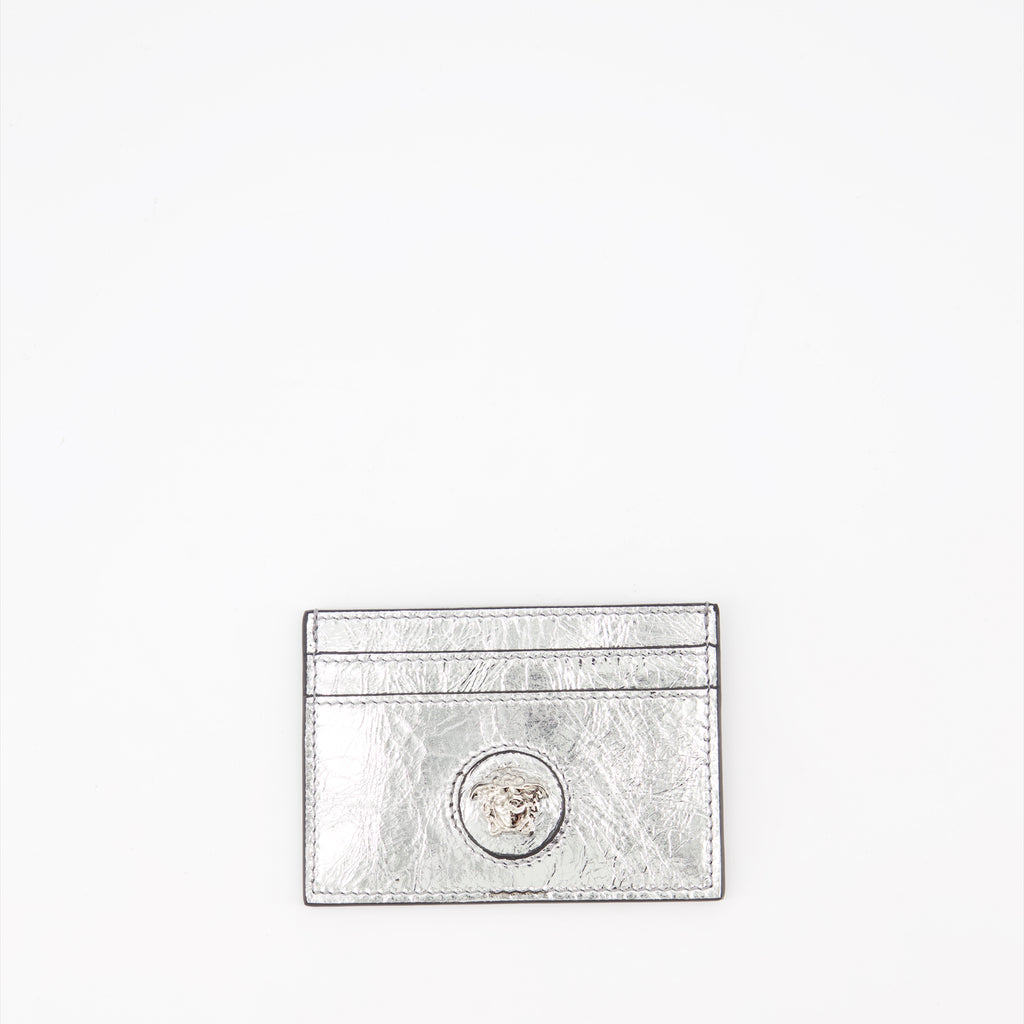 スモールレザーグッズ ラ・メドゥーサ カードホルダー Versace 銀 女性