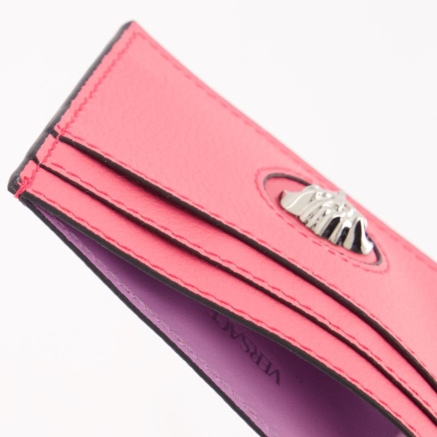 Small leather goods La Medusa card holder Versace Pink Women