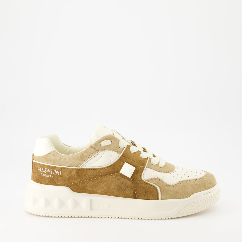 Sneaker Baskets One Stud Valentino Garavani Beige Homme