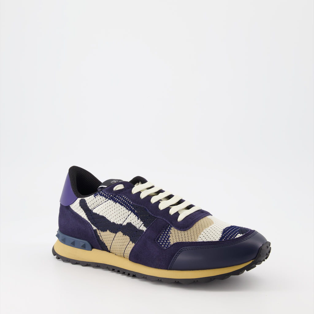 Baskets Baskets Rockrunner camouflage Valentino Garavani Bleu Homme