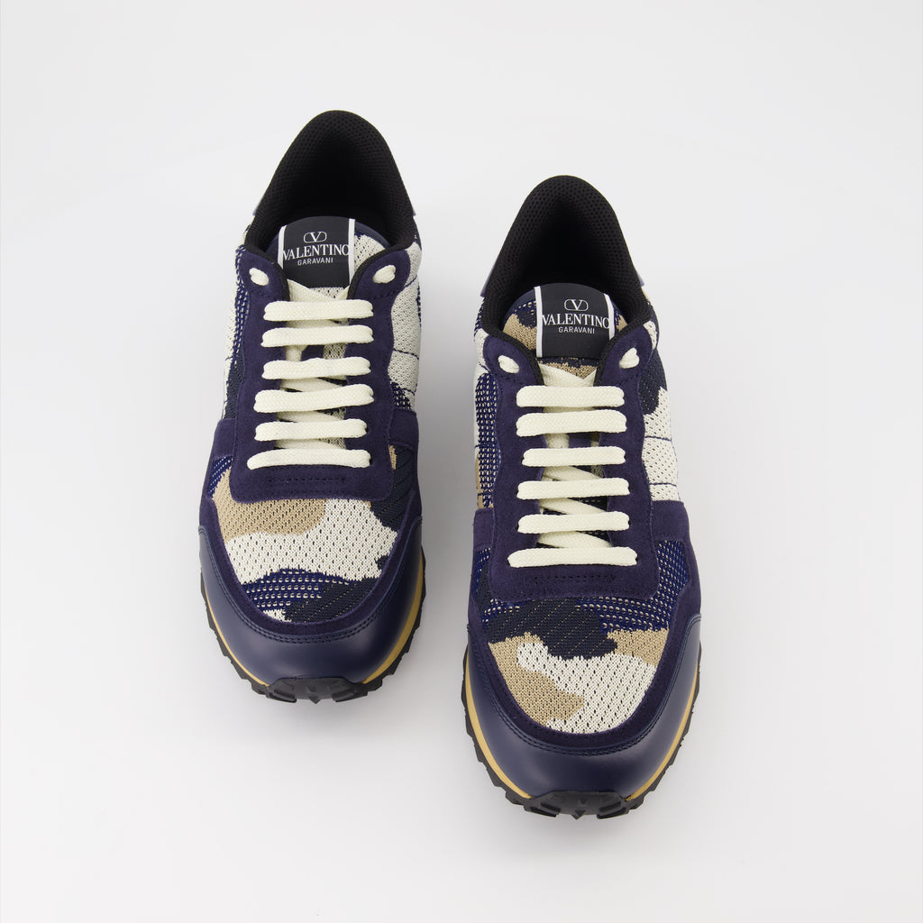 Baskets Baskets Rockrunner camouflage Valentino Garavani Bleu Homme