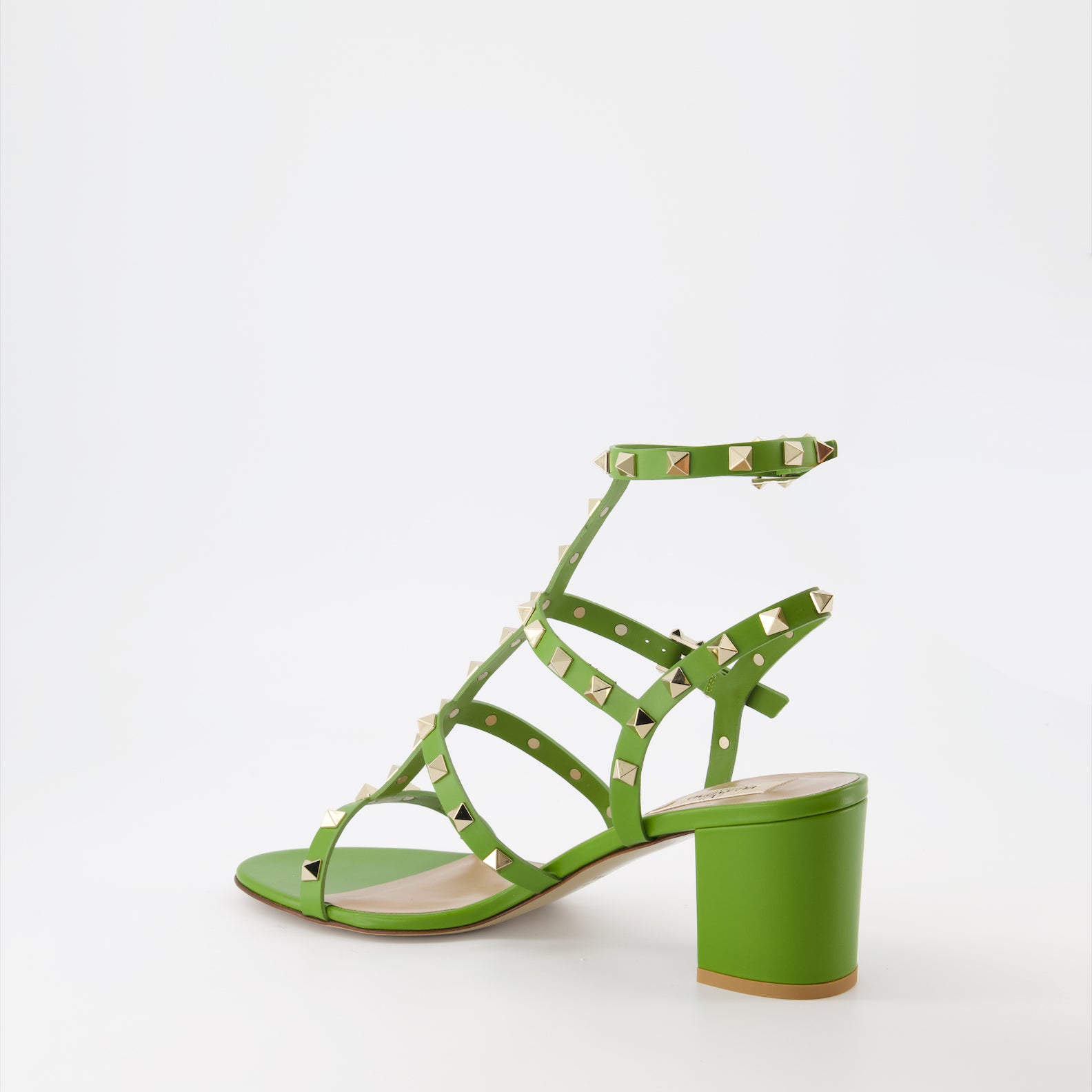 オープントゥシューズ ロックスタッズサンダル Valentino Garavani 緑 女性