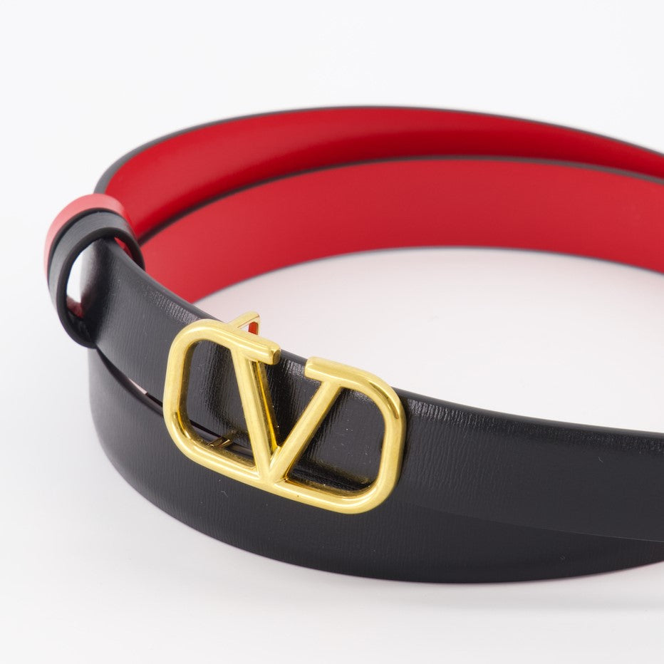 Cintos Ceinture VLogo réversible Valentino Garavani Preto Femme