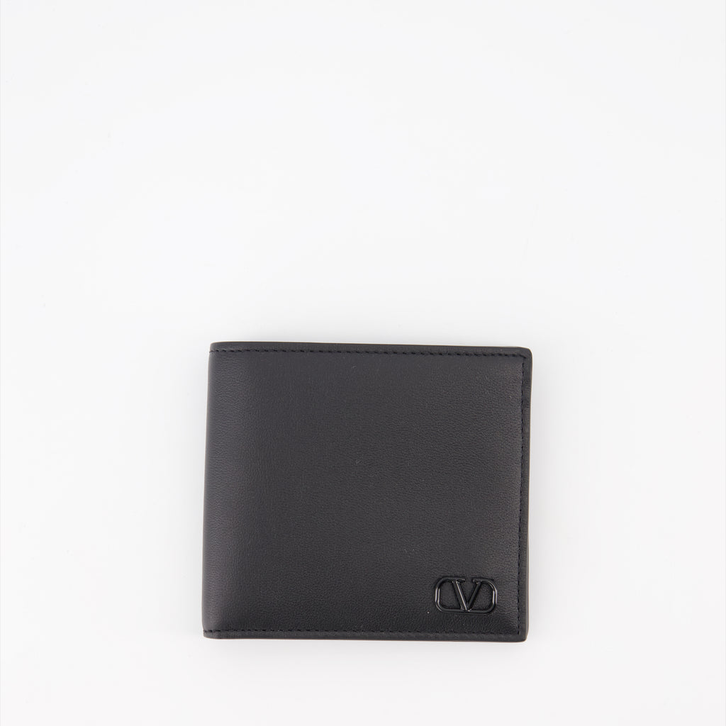 Kleine lederwaren Portefeuille VLogo Valentino Garavani Schwarz Homme