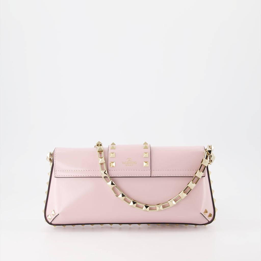 Umhängetaschen Sac Rockstud en cuir Valentino Garavani Rosa Femme