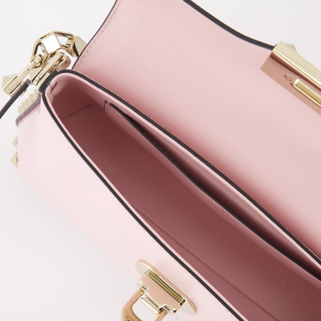 Umhängetaschen Sac Rockstud en cuir Valentino Garavani Rosa Femme