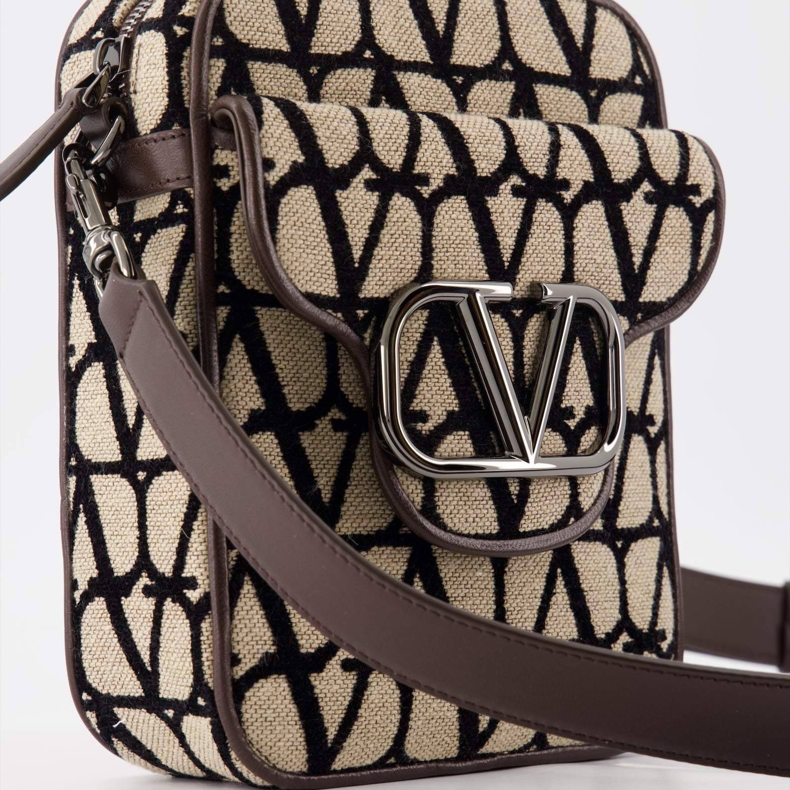 Sacs bandoulière Sac Locò en Toile Iconographe Valentino Garavani Marron Homme