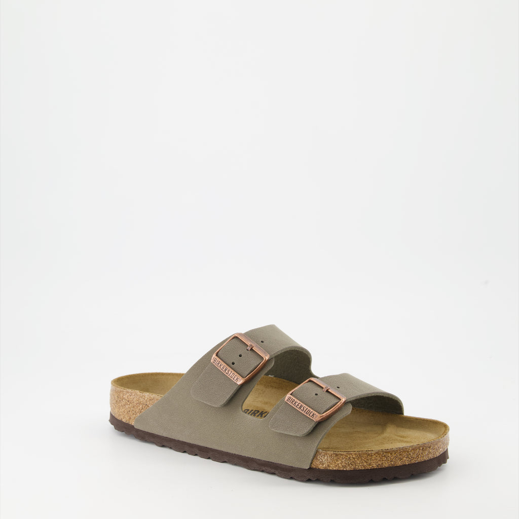 Zapatos abiertos Sandalias Arizona Birkenstock Caqui Unisexo