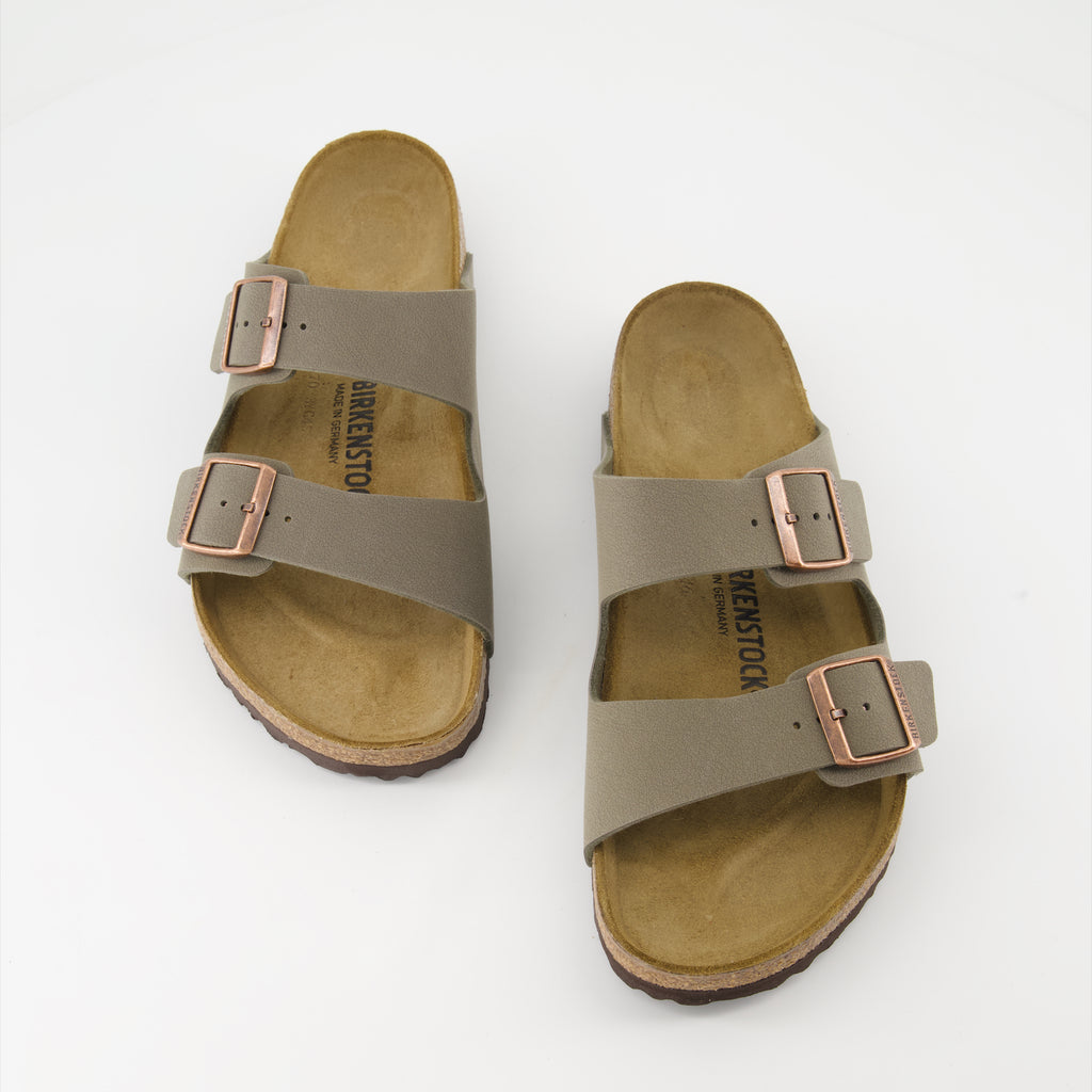Zapatos abiertos Sandalias Arizona Birkenstock Caqui Unisexo