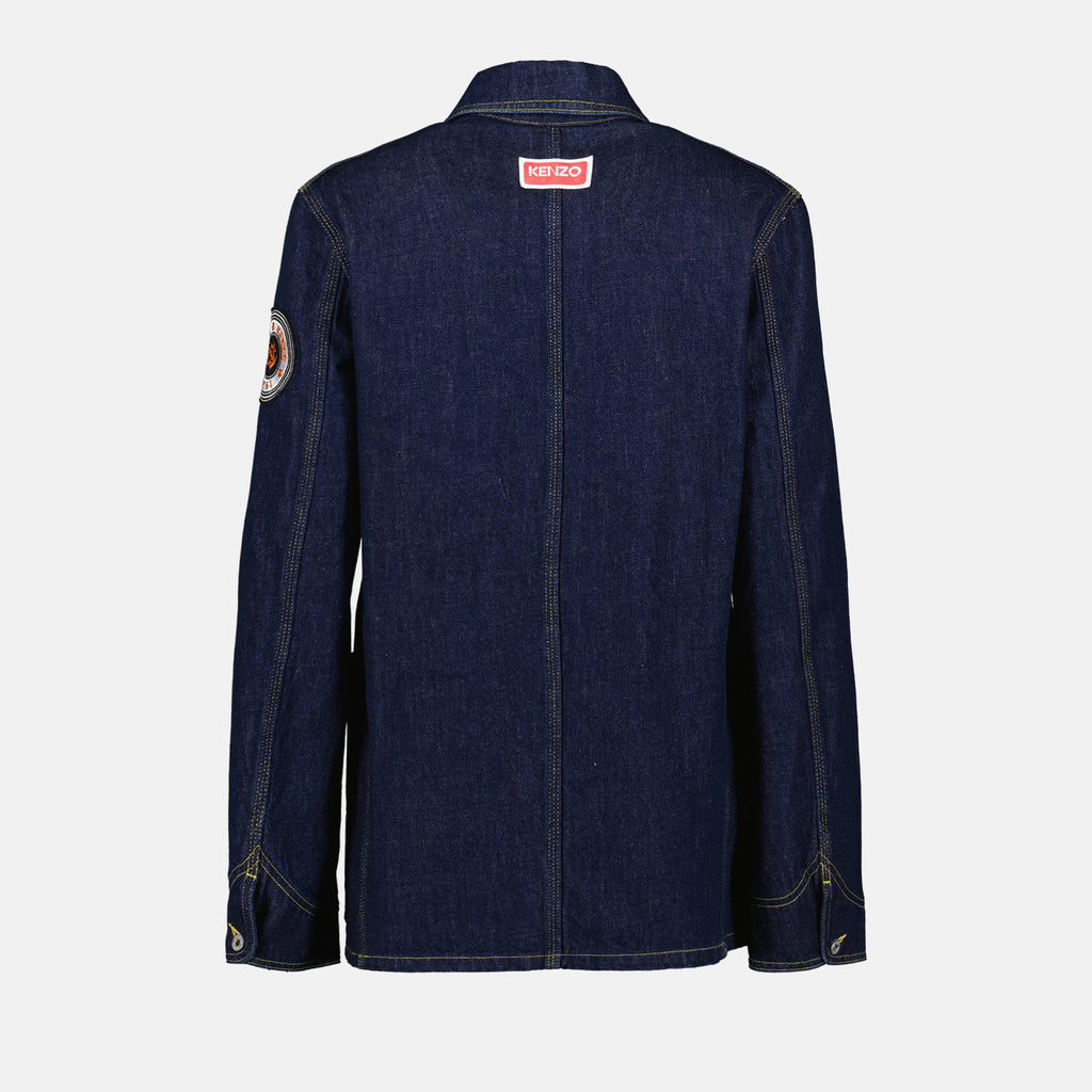 ジャケット パッチ付きデニムジャケット Kenzo 青 Femme