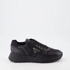 Baskets Baskets en cuir et Re-Nylon Prada Noir Homme