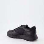 Baskets Baskets en cuir et Re-Nylon Prada Noir Homme