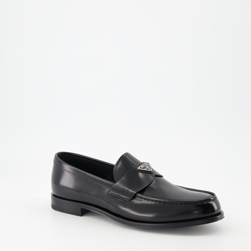 Mocassins Mocassins en cuir verni Prada Noir Homme