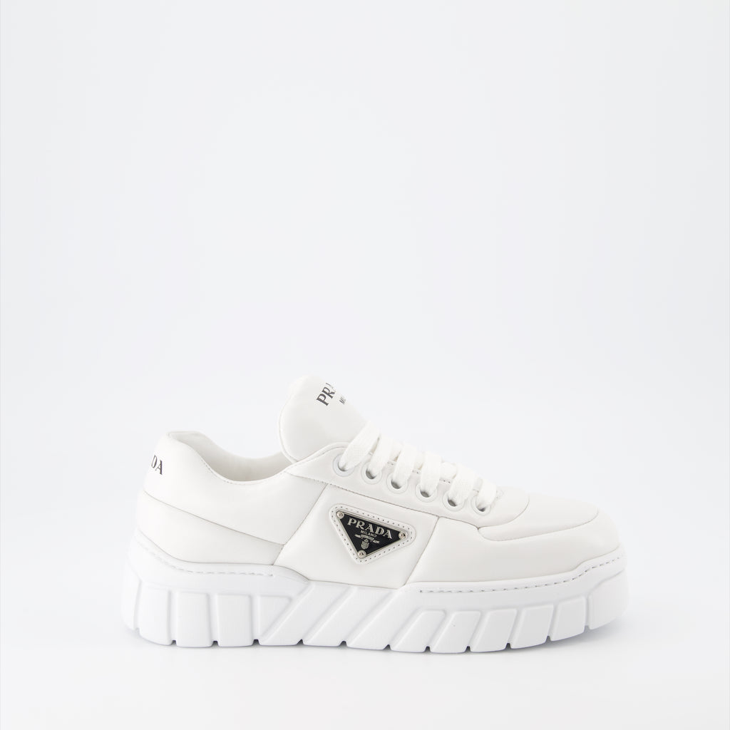 Baskets Baskets en cuir nappa Prada Blanc Femme