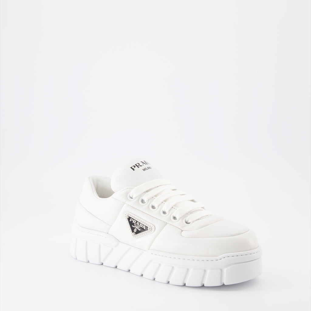 Baskets Baskets en cuir nappa Prada Blanc Femme