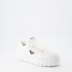 Baskets Baskets en cuir nappa Prada Blanc Femme