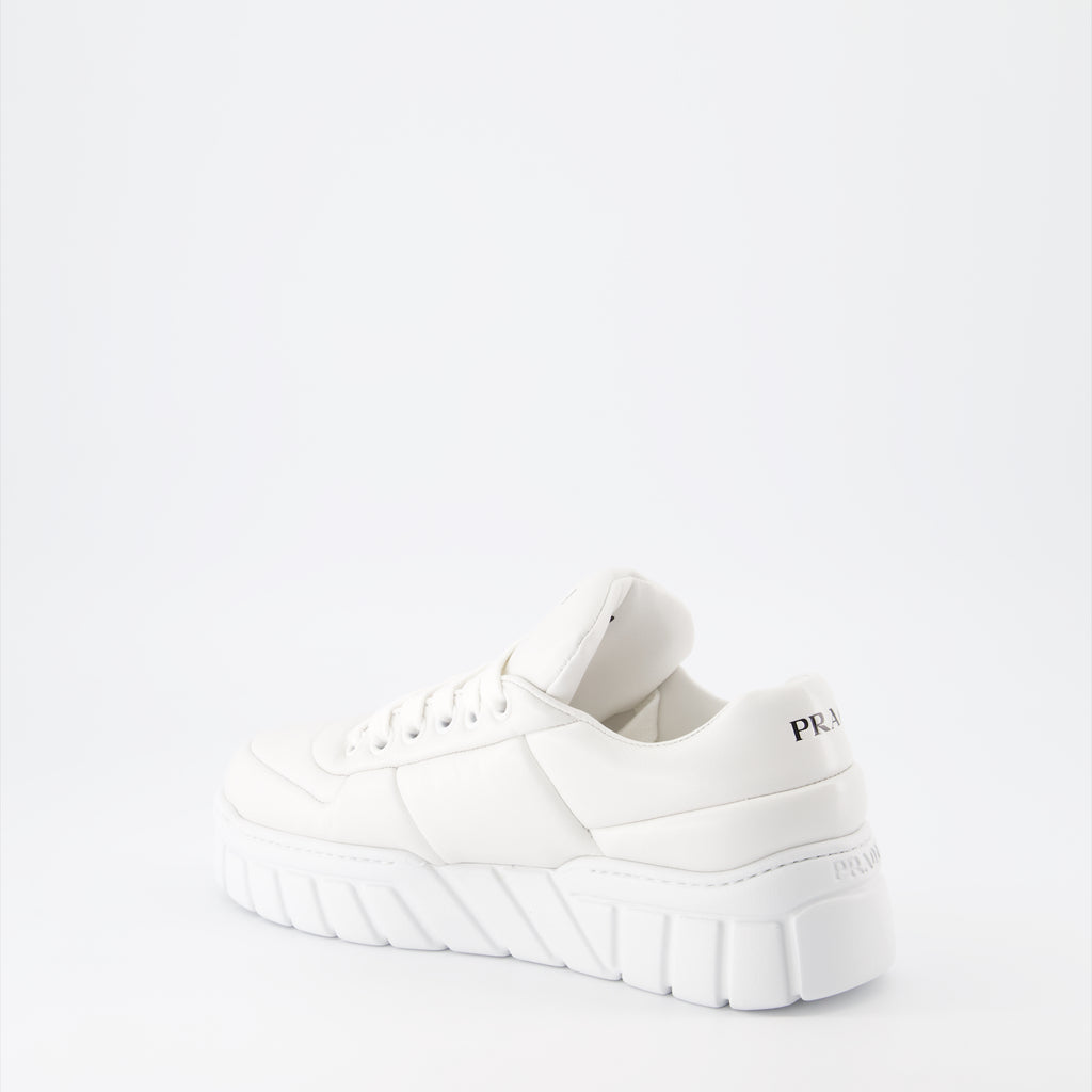 Baskets Baskets en cuir nappa Prada Blanc Femme