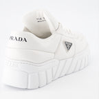 Baskets Baskets en cuir nappa Prada Blanc Femme