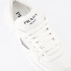 Baskets Baskets en cuir nappa Prada Blanc Femme